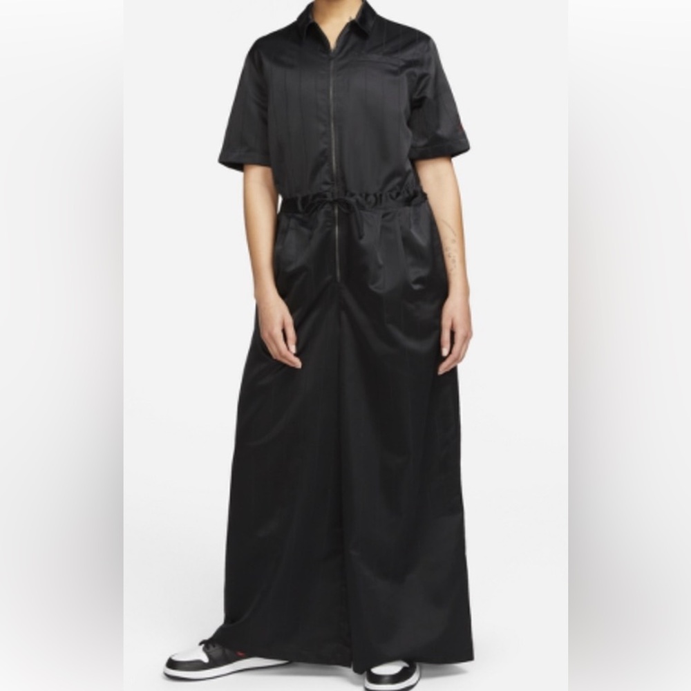 Jordan (Her)itage Women's pinstriped Flight Suit Sz XS Loose Fit Satin feel
